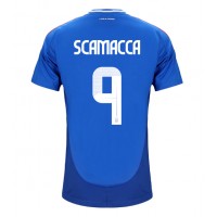 Camiseta Italia Gianluca Scamacca #9 Primera Equipación Replica Eurocopa 2024 mangas cortas